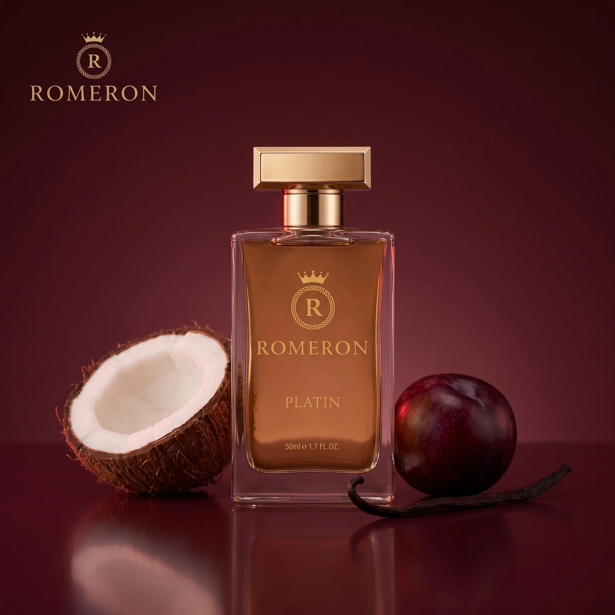 Дамски парфюм Romeron PLATIN 172, 50 мл, с нотки на кокос, слива и ванилия