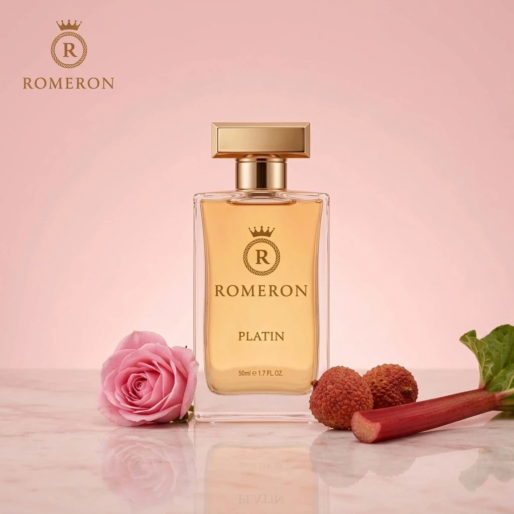Дамски парфюм Romeron PLATIN 204, 50 мл, с нотки на турска роза, личи и ревен