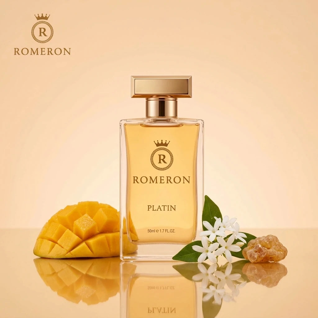 Дамски парфюм Romeron PLATIN 228, 50 мл, с нотки на манго, жасмин и тамян