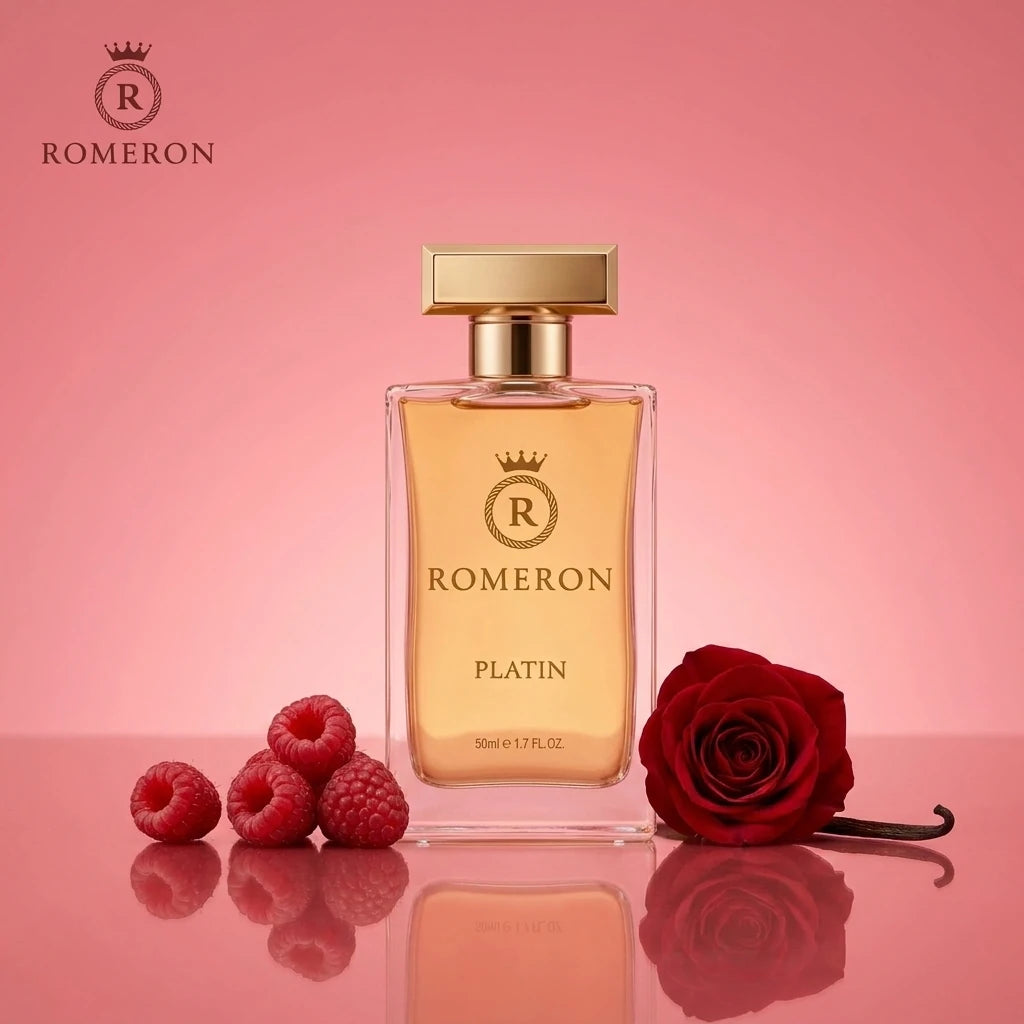 Дамски парфюм Romeron PLATIN 242, 50 мл, с нотки на малини, червена роза и ванилия