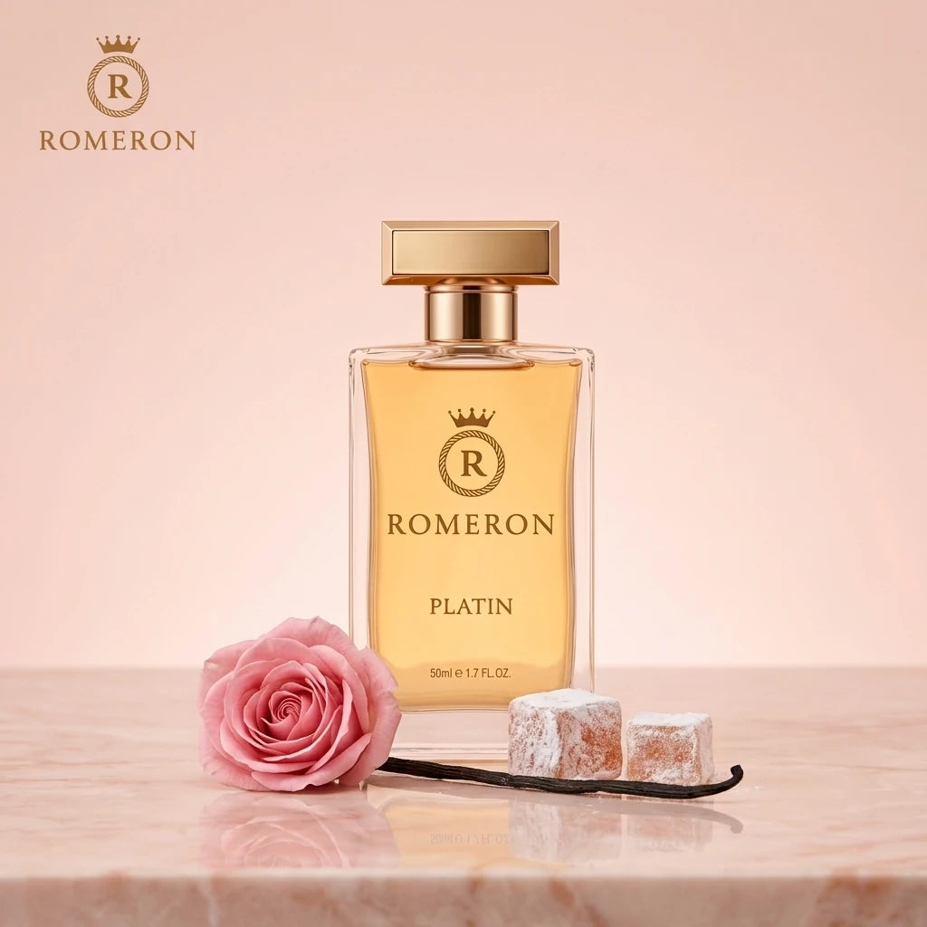 Дамски парфюм Romeron PLATIN 243, 50 мл, с нотки на турска роза, локум и ванилия