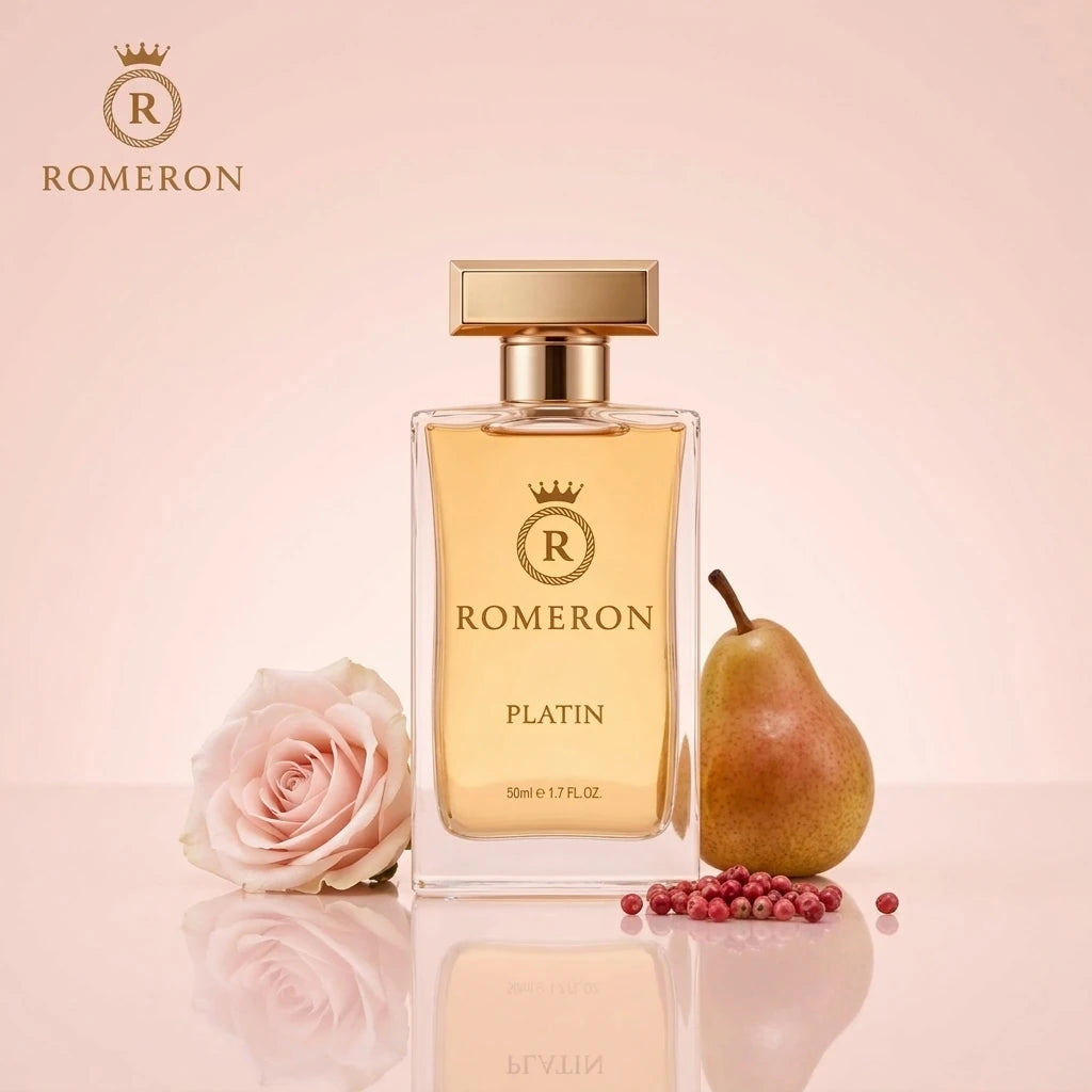 Дамски парфюм Romeron PLATIN 259, 50 мл, с нотки на роза, круша и розов пипер