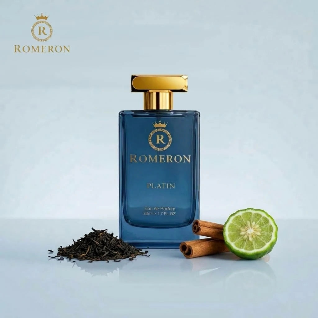 Мъжки парфюм Romeron PLATIN 331, 50 мл, с нотки на черен чай, канела и бергамот
